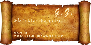 Gürtler Gergely névjegykártya