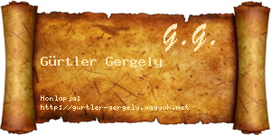 Gürtler Gergely névjegykártya